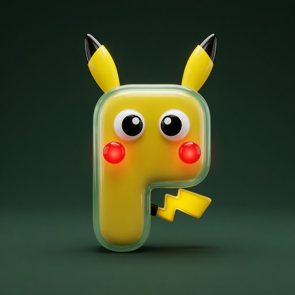 $PONSKACHU, current form: Pons glass P dressed as a yellow electric mascot
