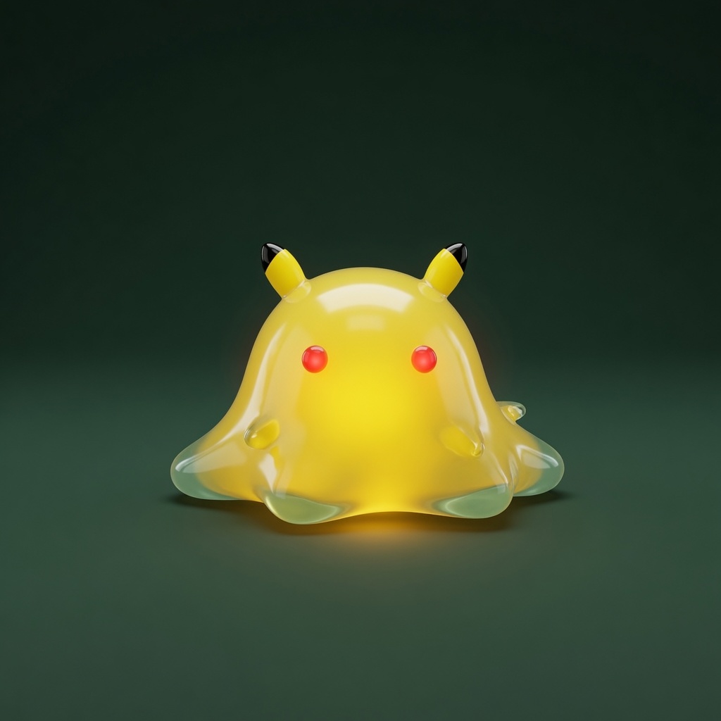 Spark form: an unformed yellow glass blob with ear nubs